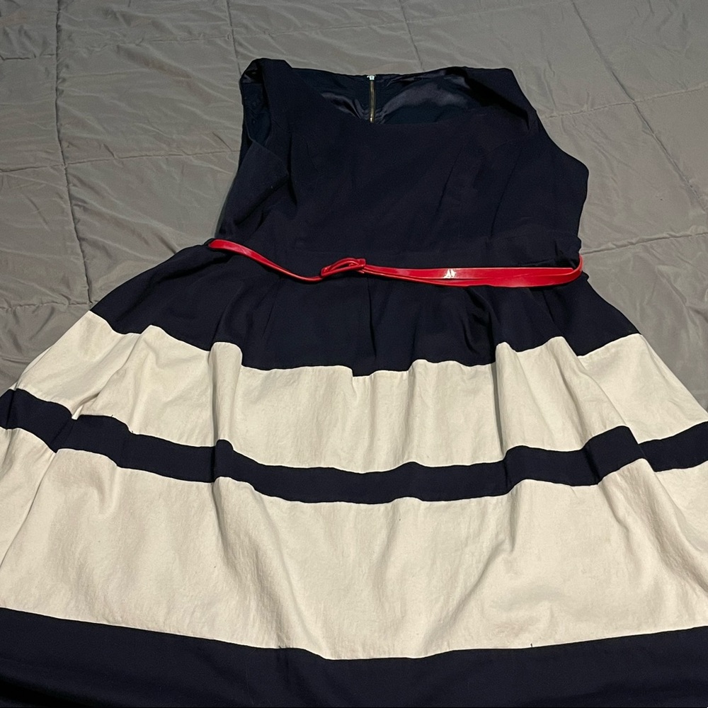City Chic navy & white midi dress size XXL